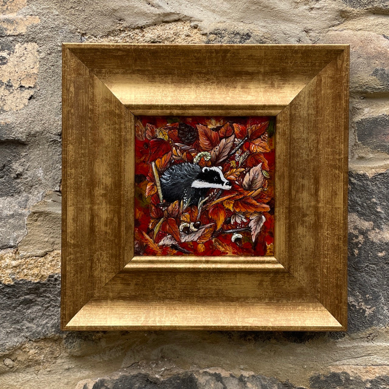 Badger in autumn~ Original painting