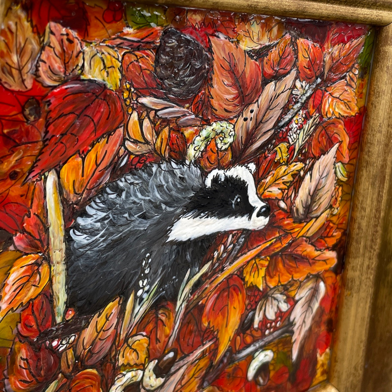 Badger in autumn~ Original painting