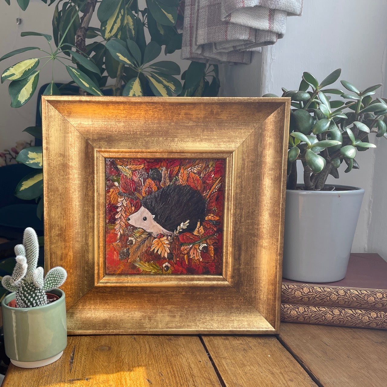 Hedgehog in autumn~ Original painting