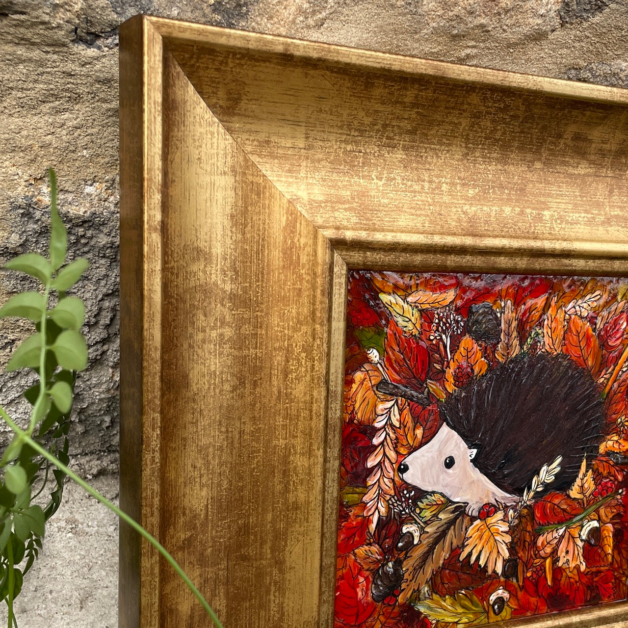 Hedgehog in autumn~ Original painting