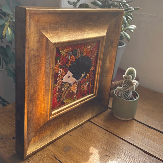 Hedgehog in autumn~ Original painting