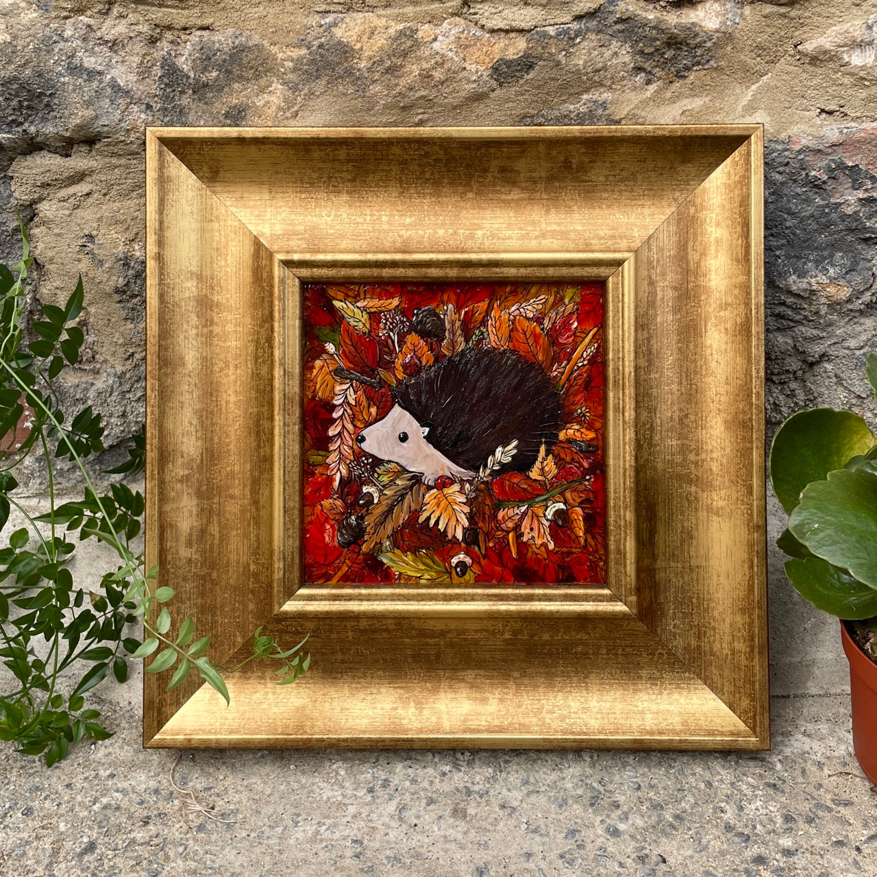 Hedgehog in autumn~ Original painting