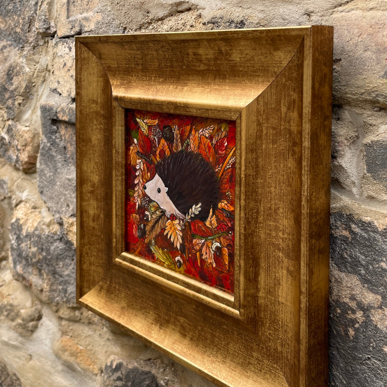 Hedgehog in autumn~ Original painting