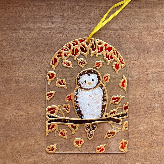 Owl in autumn~ Window suncatcher