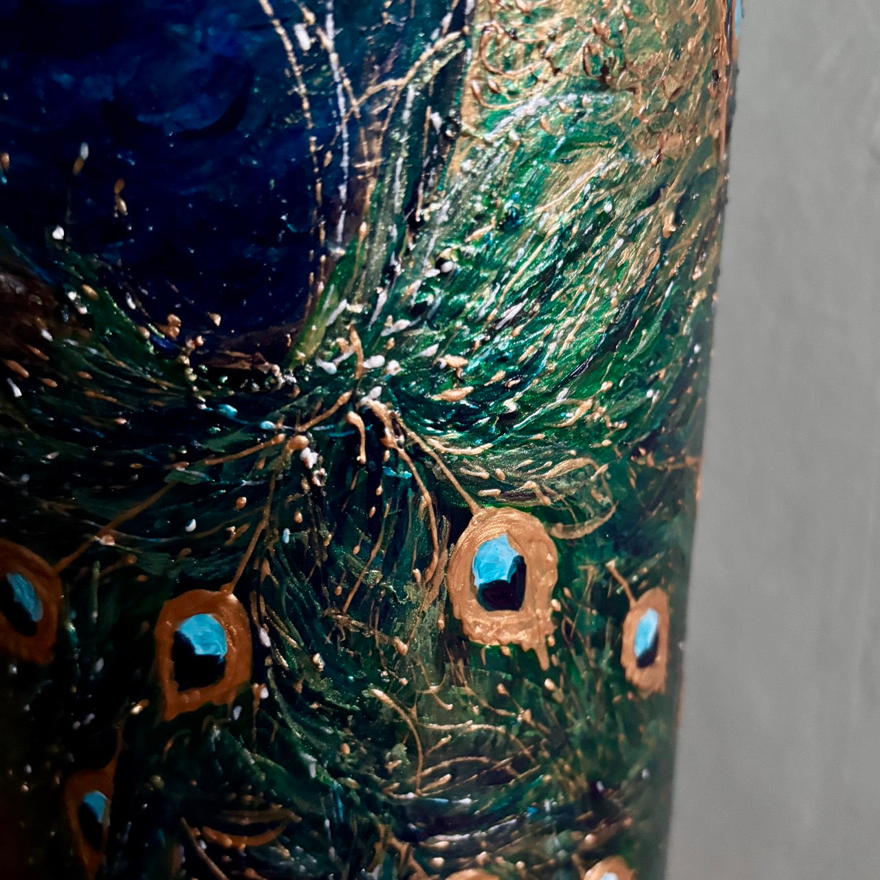 Peacock~ One of a Kind Statement Vase