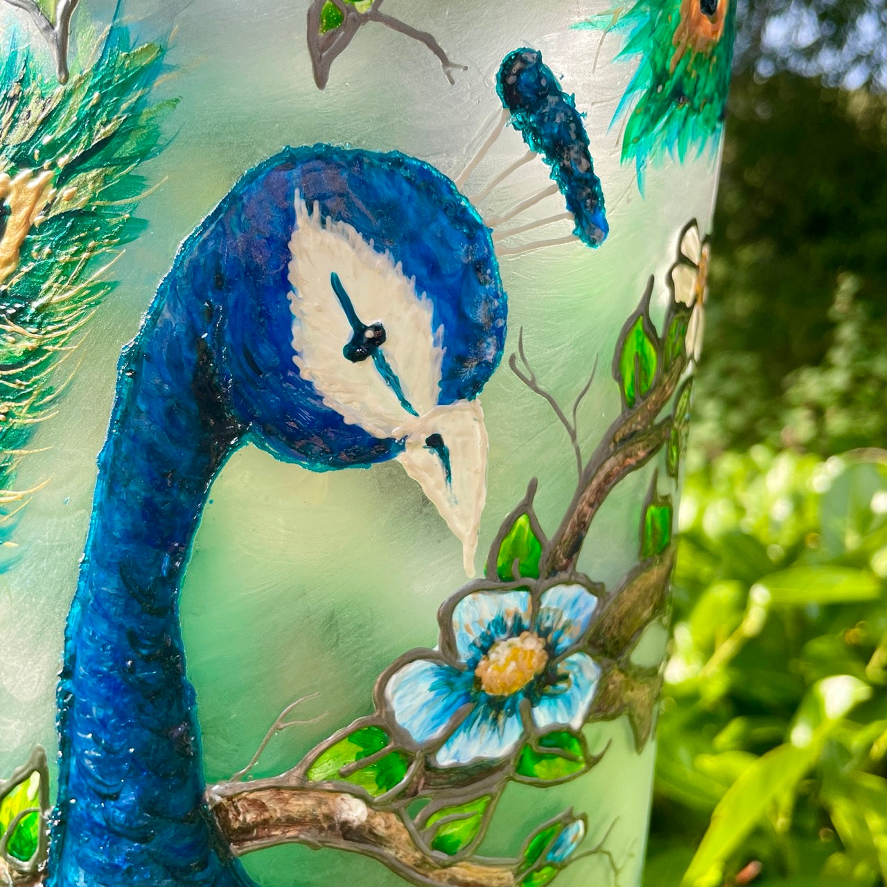 Peacock~ One of a Kind Statement Vase