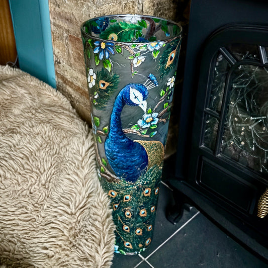 Peacock~ One of a Kind Statement Vase