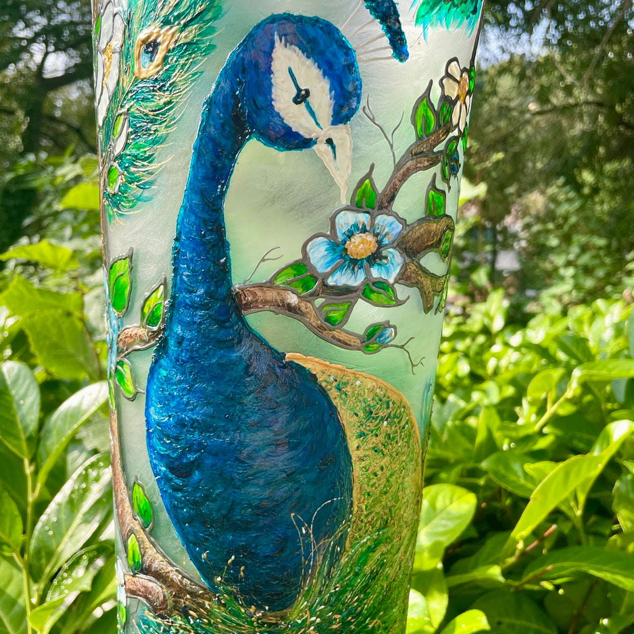 Peacock~ One of a Kind Statement Vase