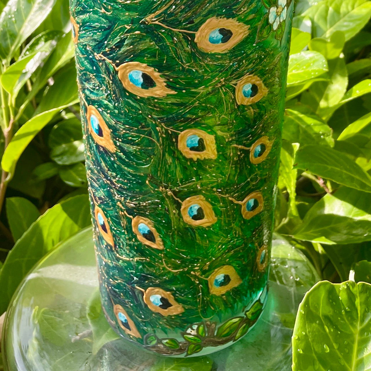 Peacock~ One of a Kind Statement Vase