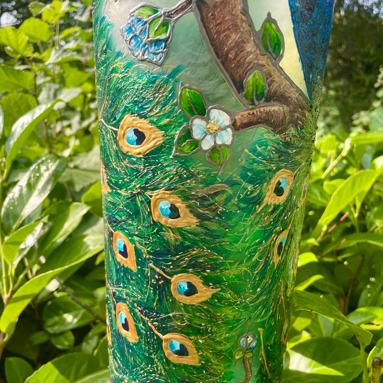 Peacock~ One of a Kind Statement Vase