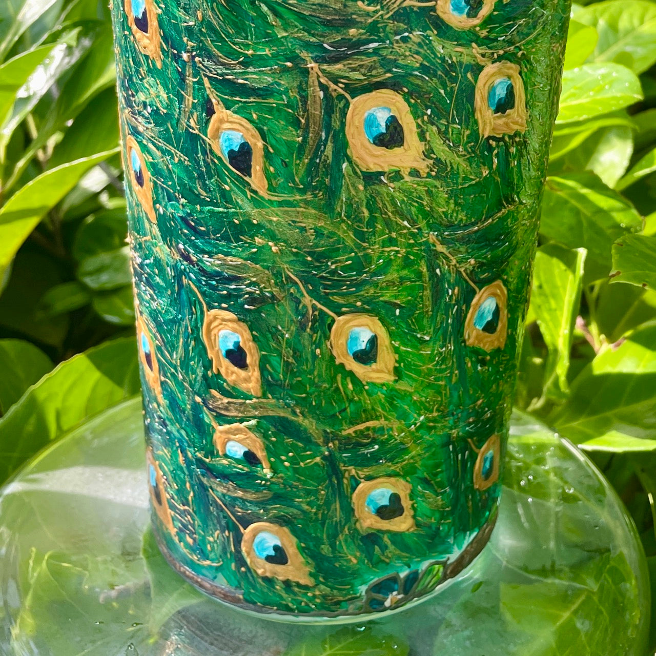 Peacock~ One of a Kind Statement Vase