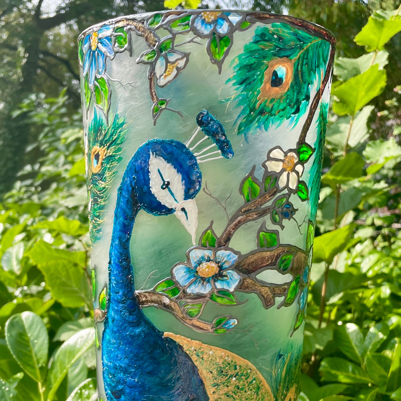 Peacock~ One of a Kind Statement Vase