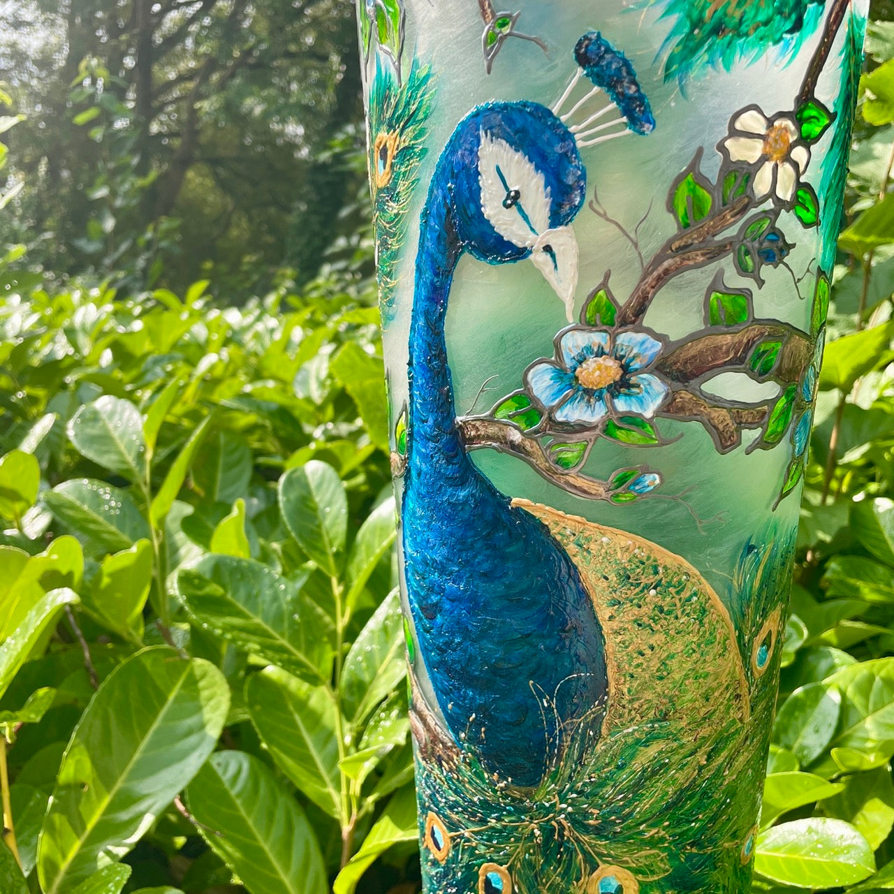 Peacock~ One of a Kind Statement Vase