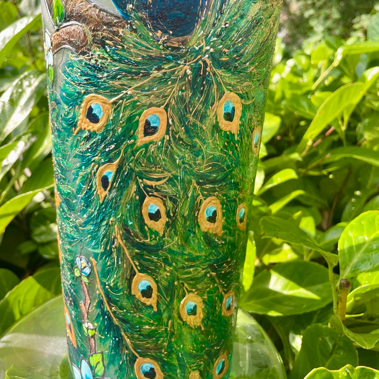 Peacock~ One of a Kind Statement Vase