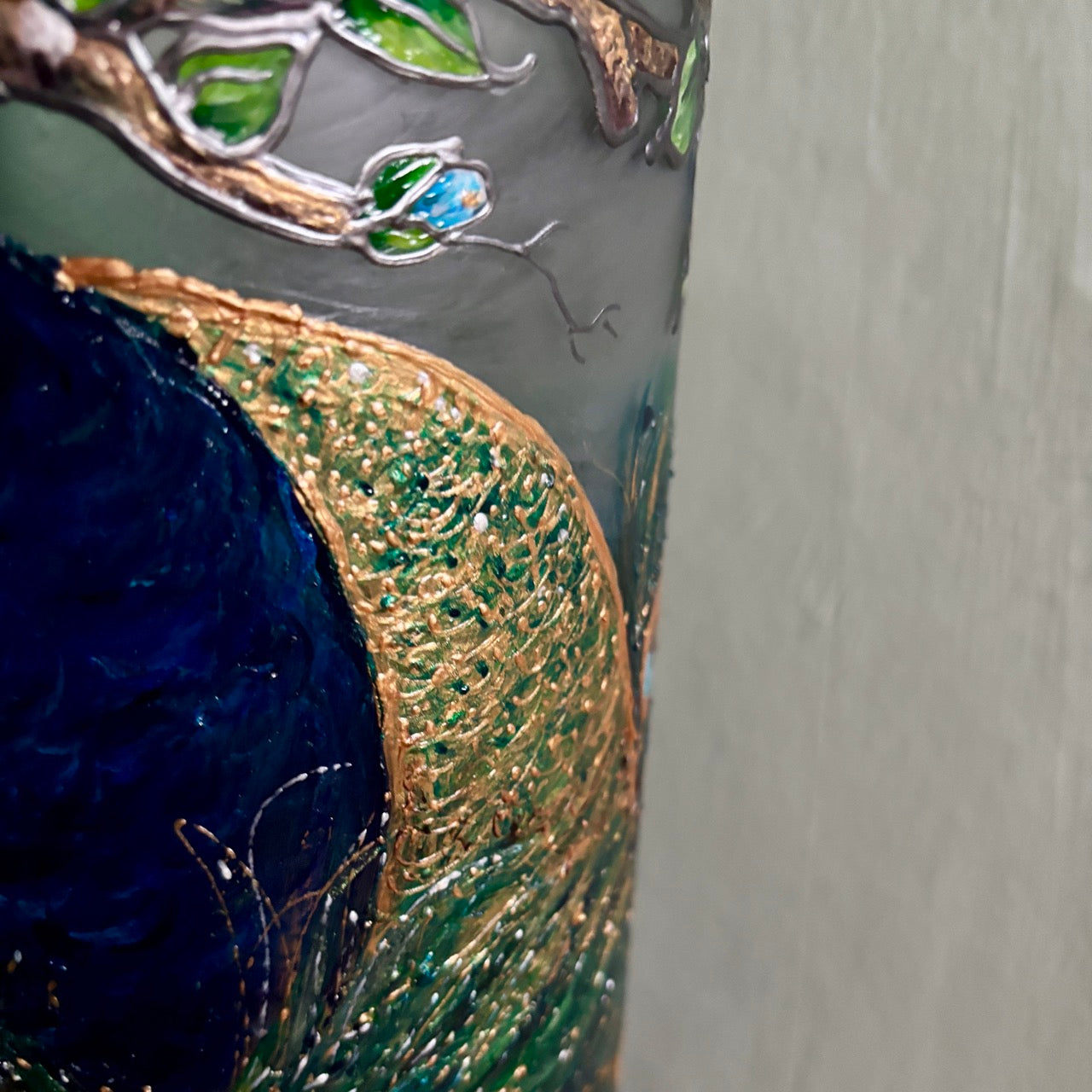 Peacock~ One of a Kind Statement Vase