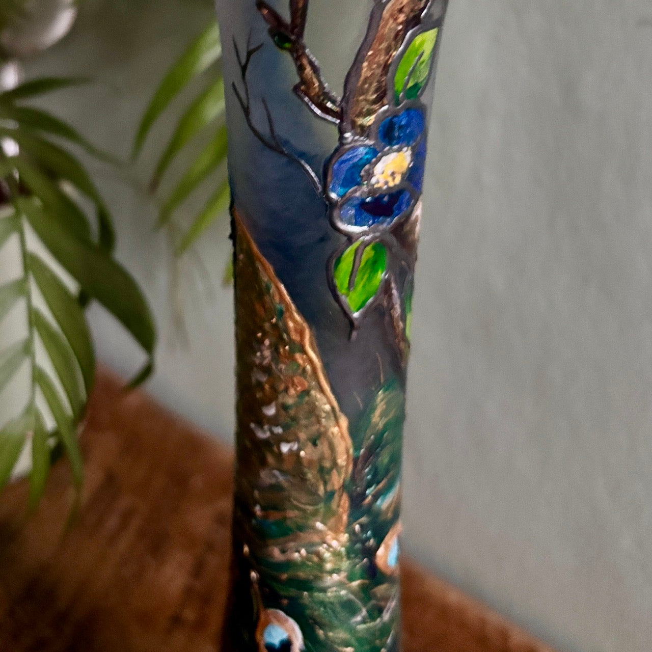 Peacock~ One of a kind vase