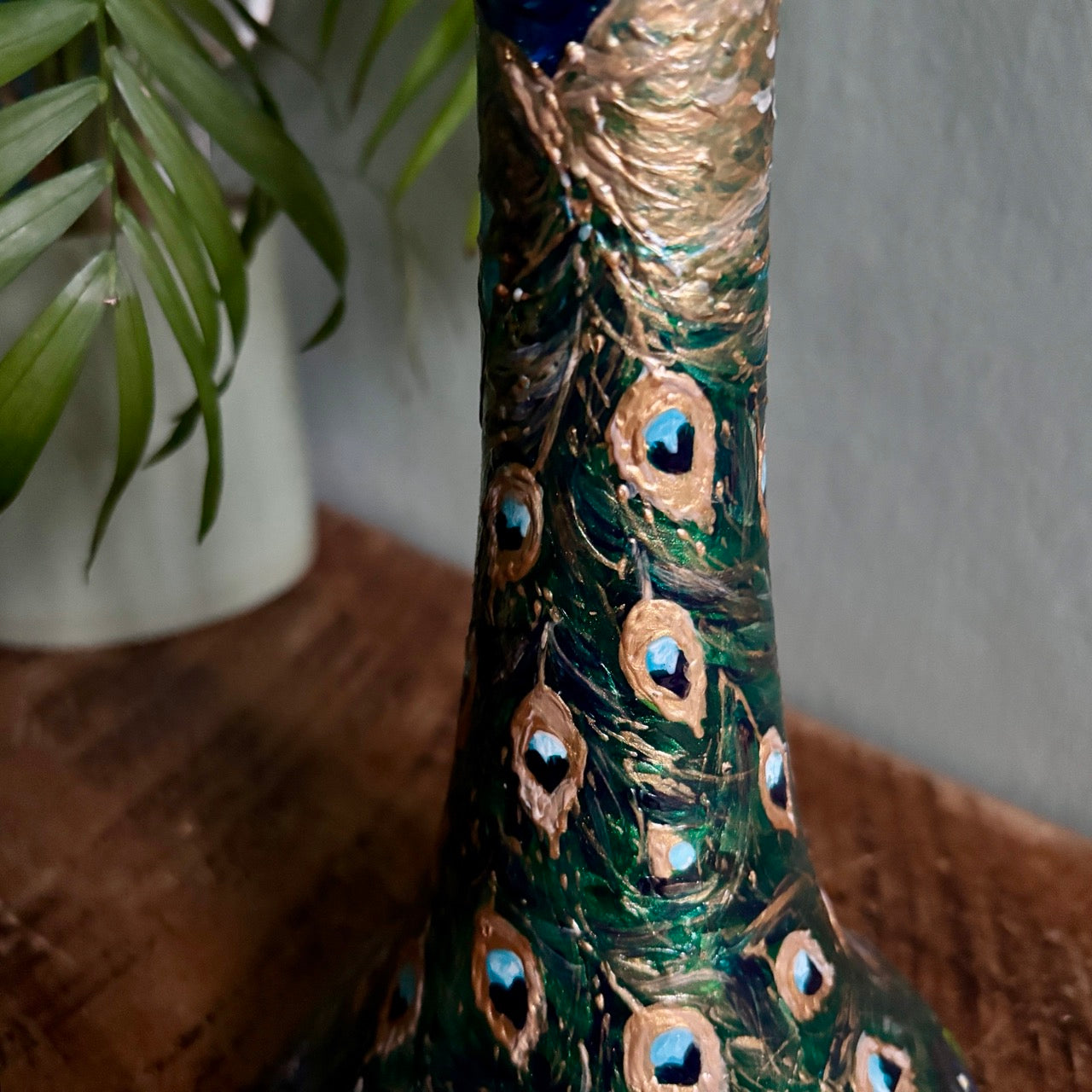 Peacock~ One of a kind vase