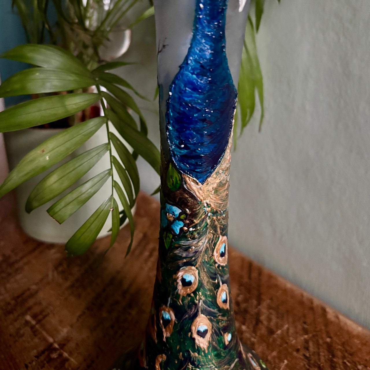 Peacock~ One of a kind vase