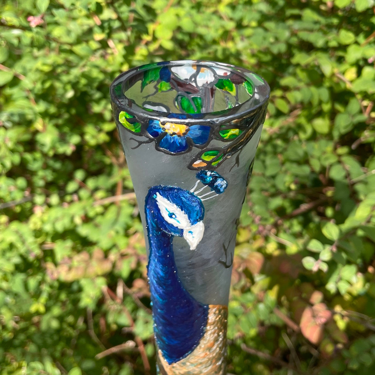 Peacock~ One of a kind vase