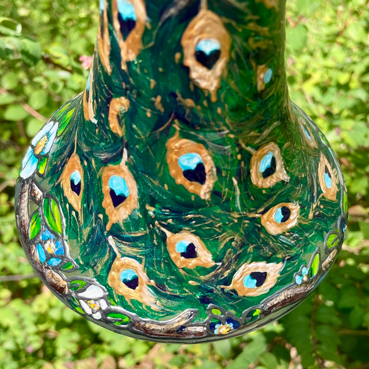 Peacock~ One of a kind vase