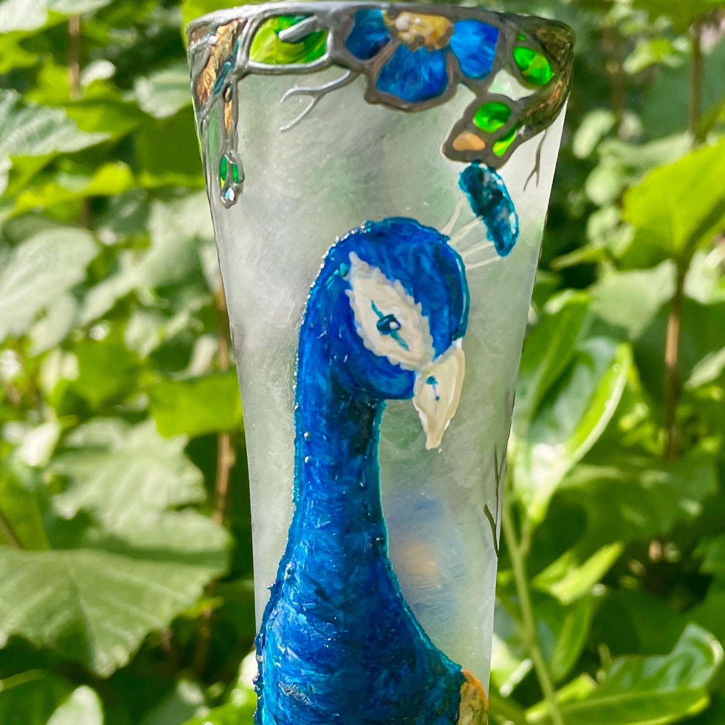 Peacock~ One of a kind vase