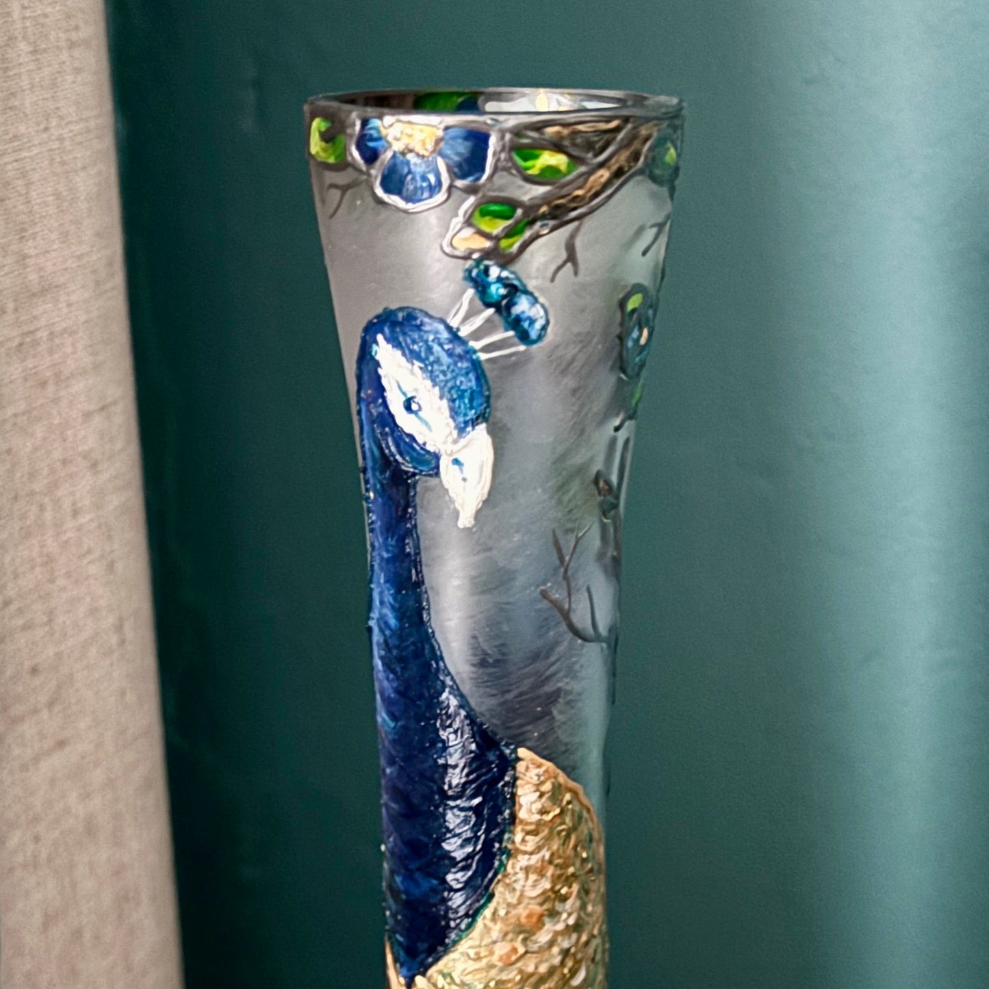 Peacock~ One of a kind vase