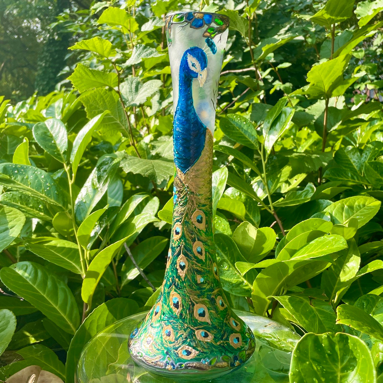 Peacock~ One of a kind vase