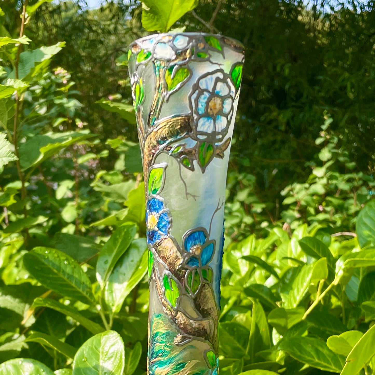 Peacock~ One of a kind vase