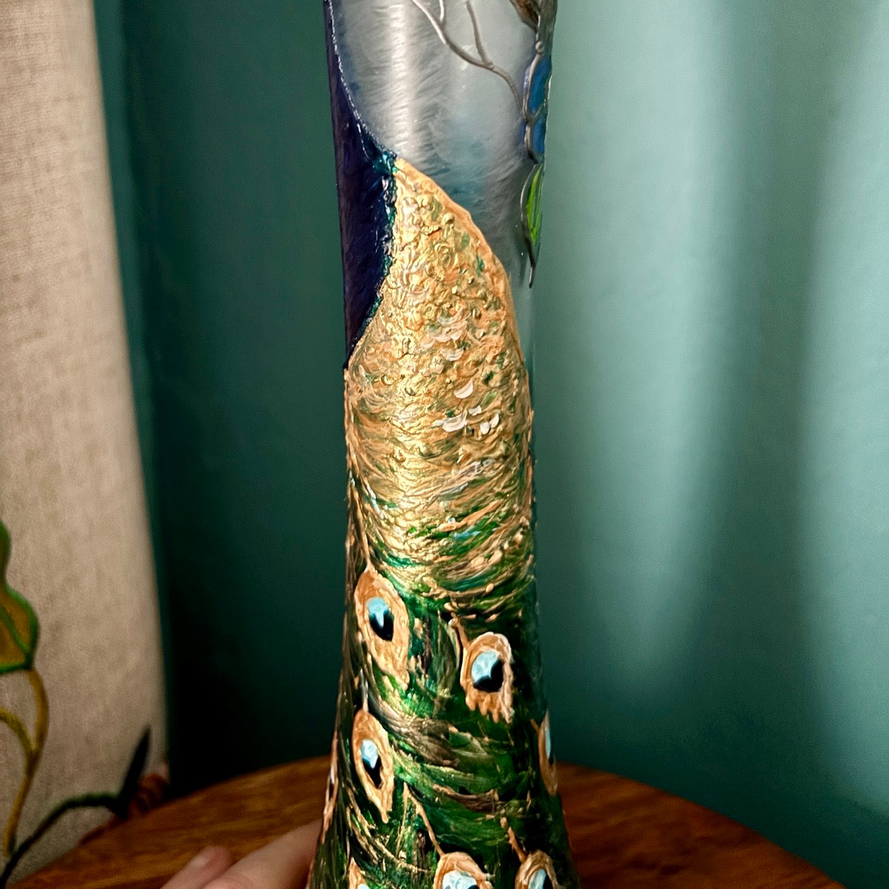 Peacock~ One of a kind vase