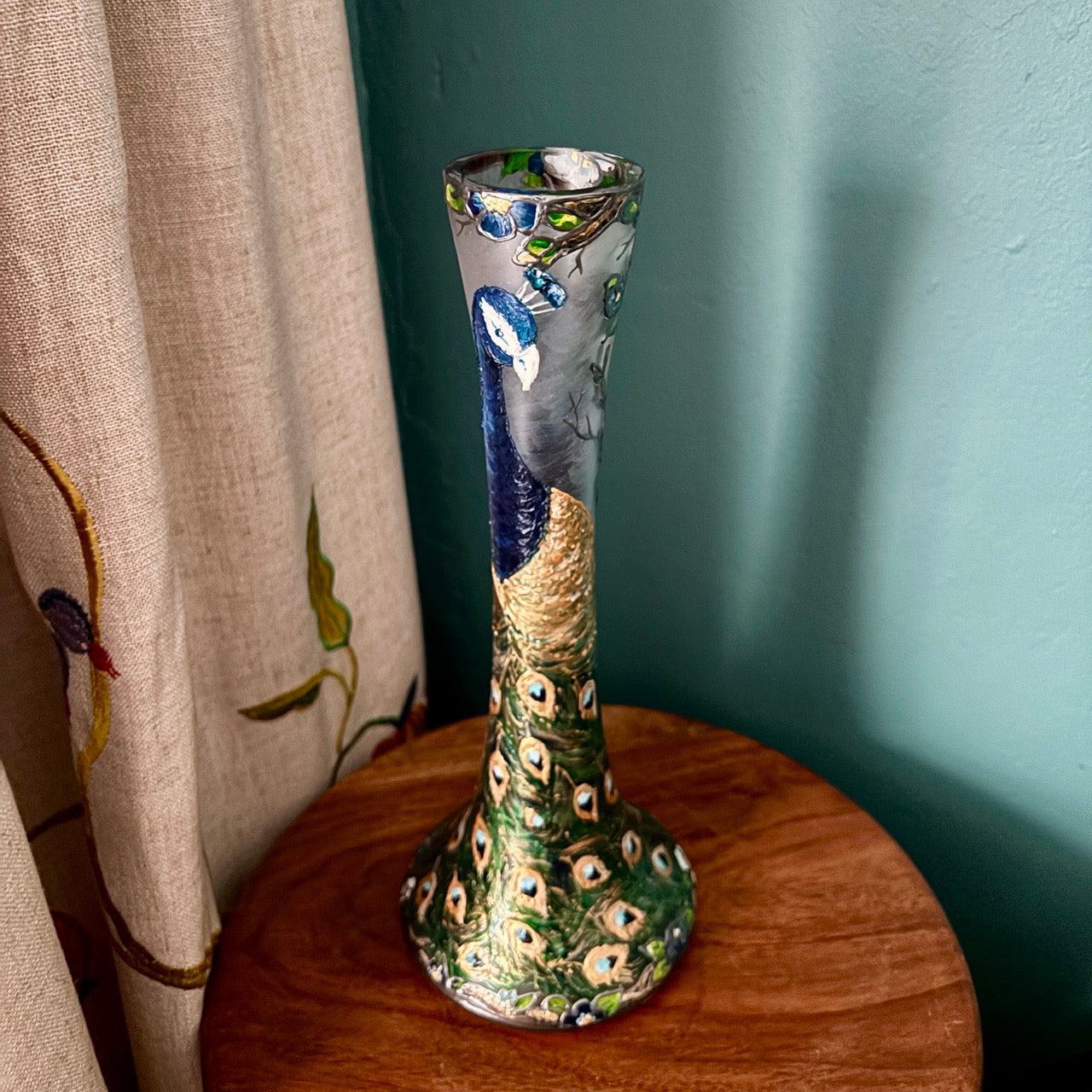 Peacock~ One of a kind vase