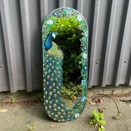 Peacock ~ One of a kind oval mirror