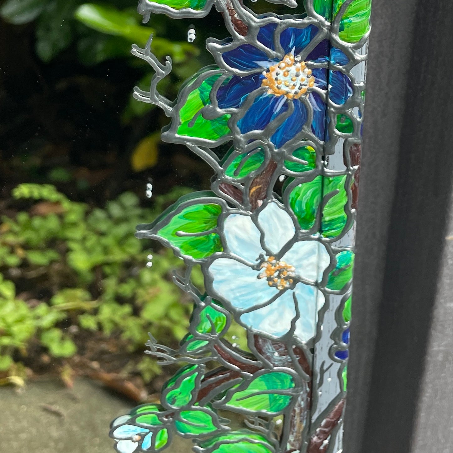 Peacock ~ One of a kind oval mirror