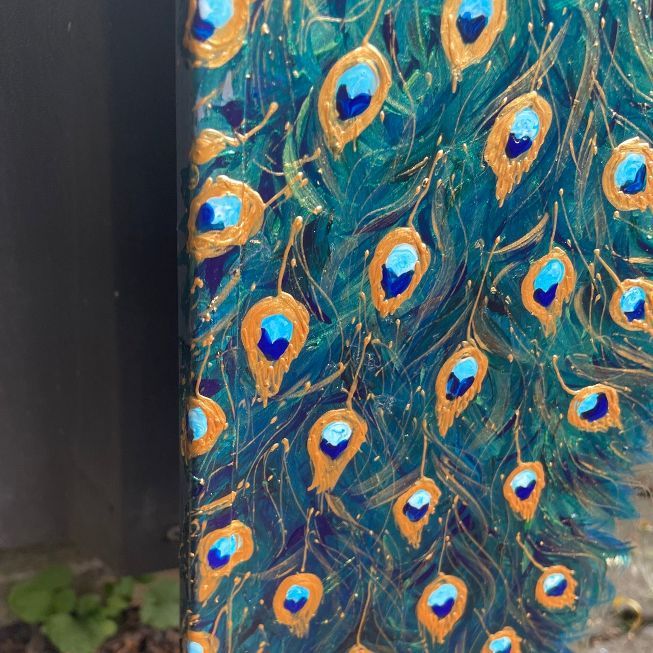 Peacock ~ One of a kind oval mirror