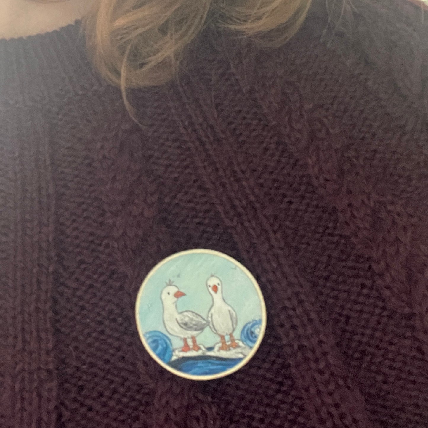 Seagulls~ Pin badge