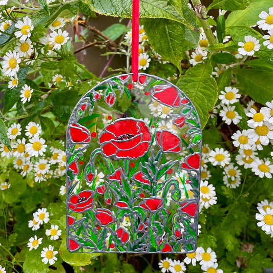 Poppy field~ Window suncatcher