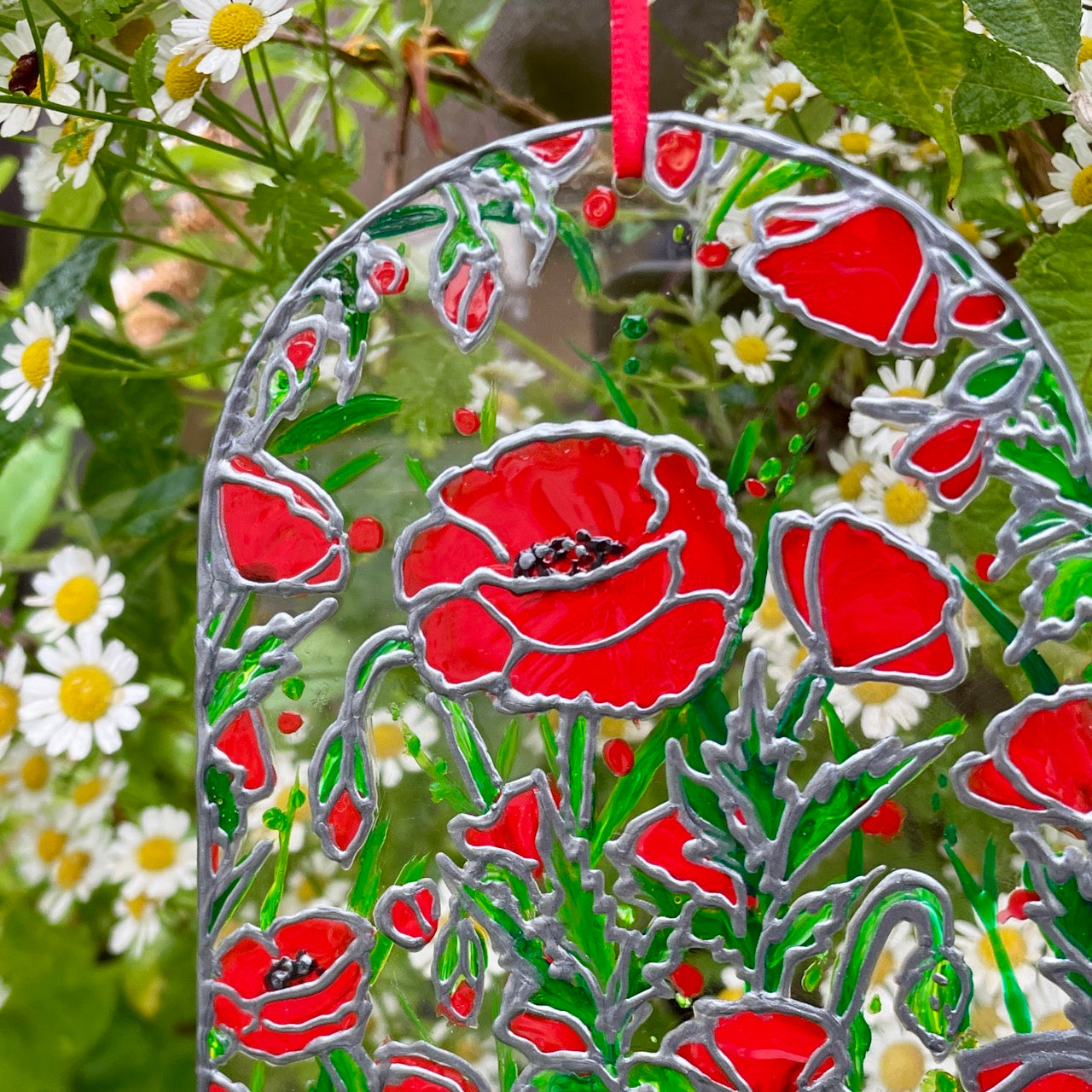 Poppy field~ Window suncatcher