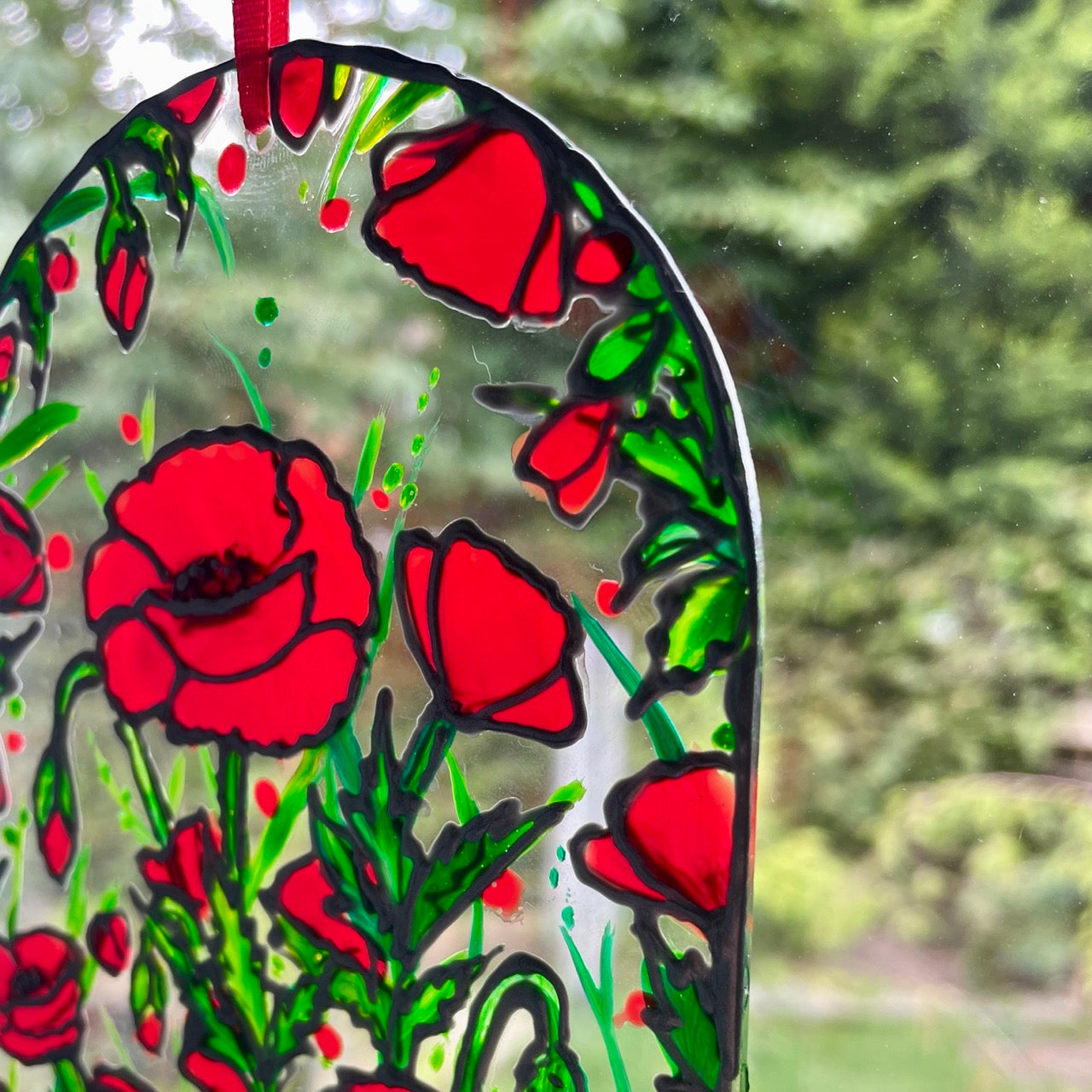 Poppy field~ Window suncatcher