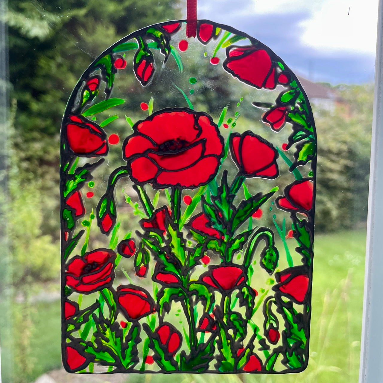 Poppy field~ Window suncatcher