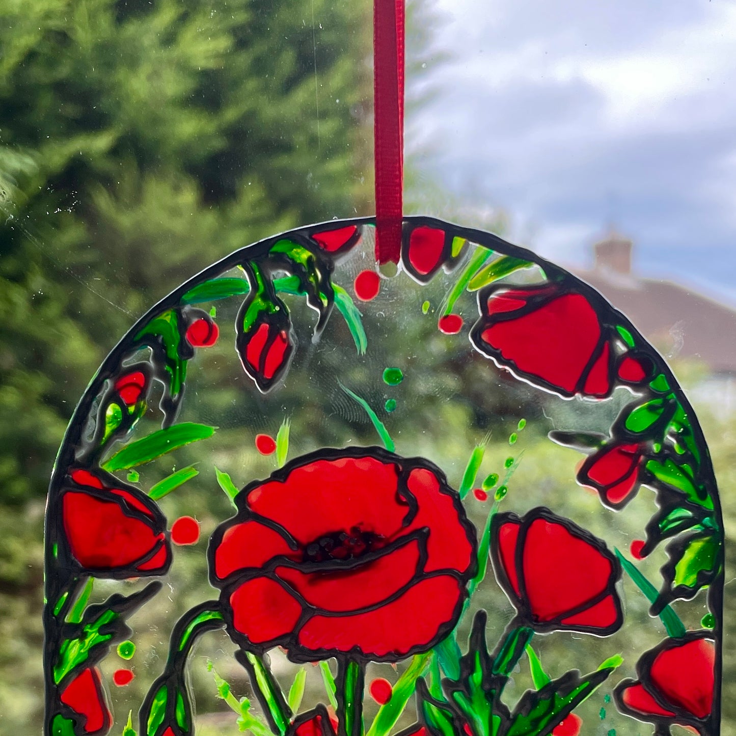 Poppy field~ Window suncatcher