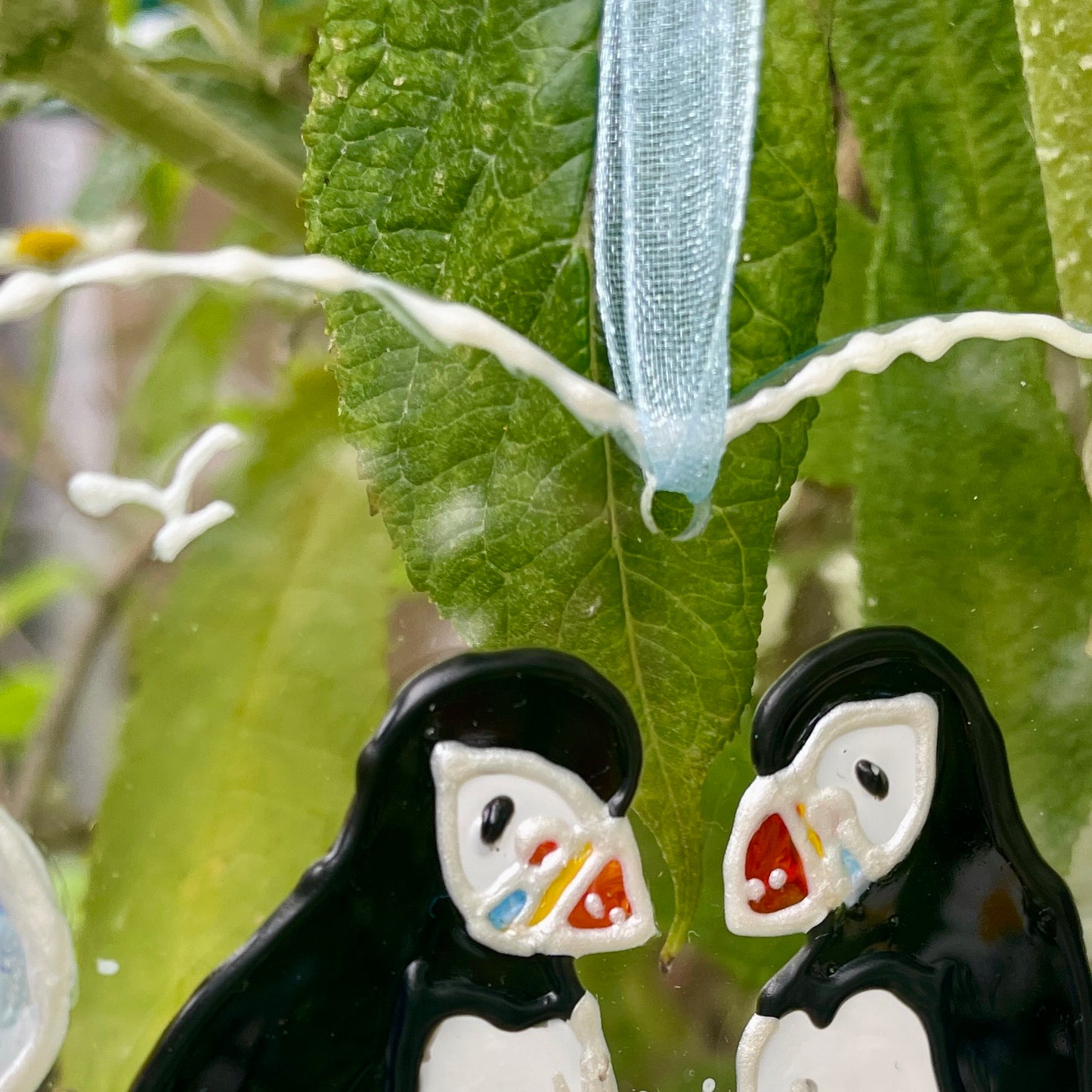 Puffins~ Heart suncatcher
