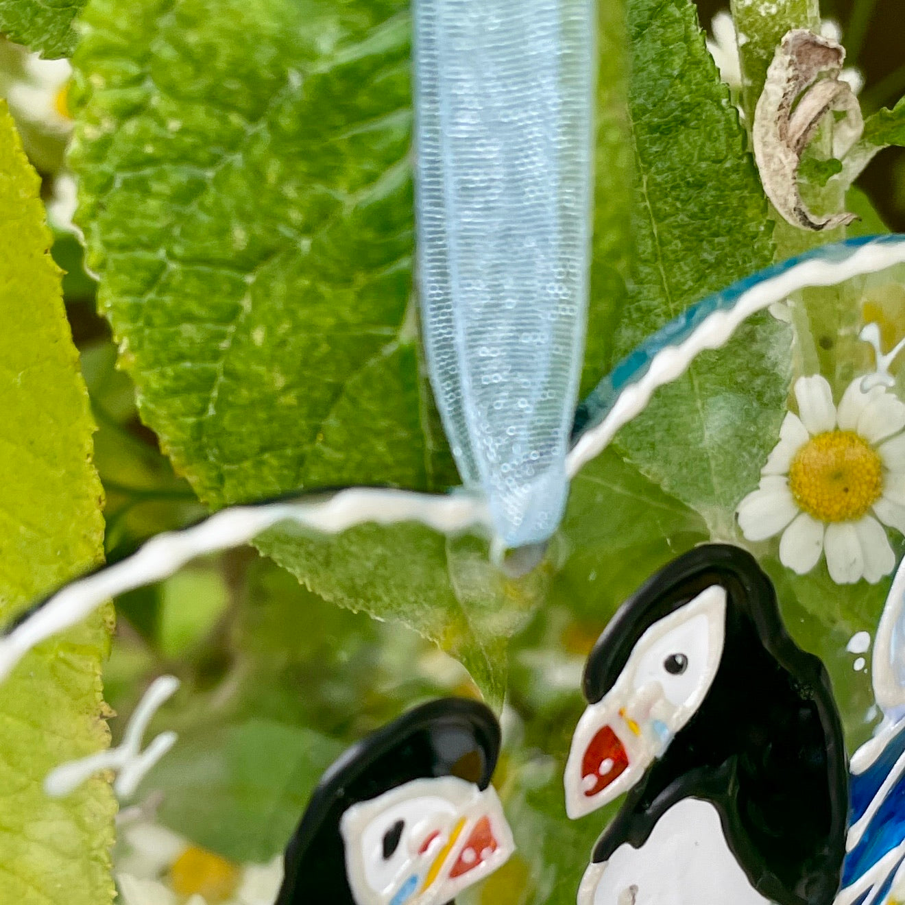 Puffins~ Heart suncatcher