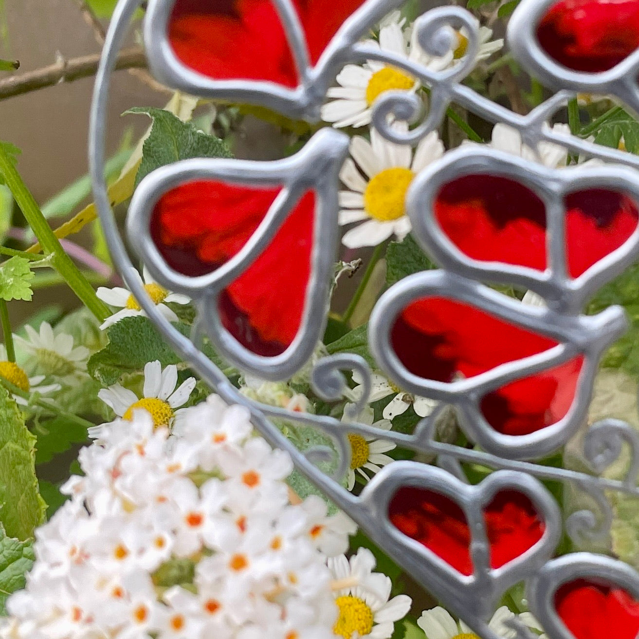 Red leaf~Heart suncatcher