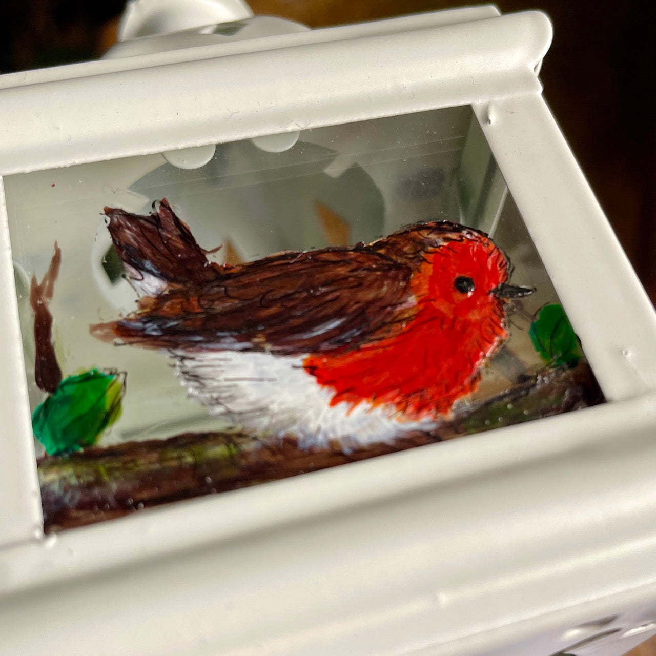 Robin~ One of a kind lantern