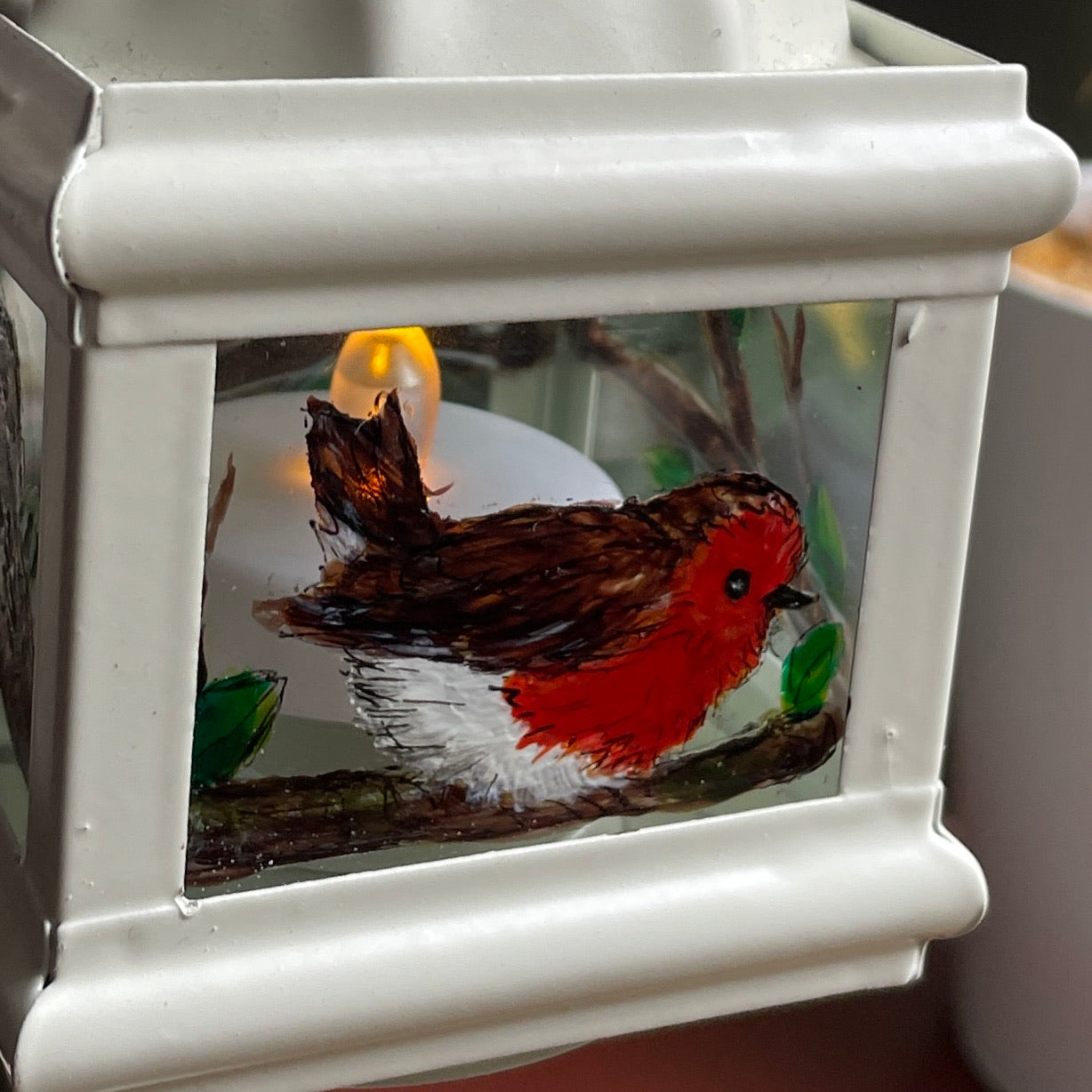 Robin~ One of a kind lantern