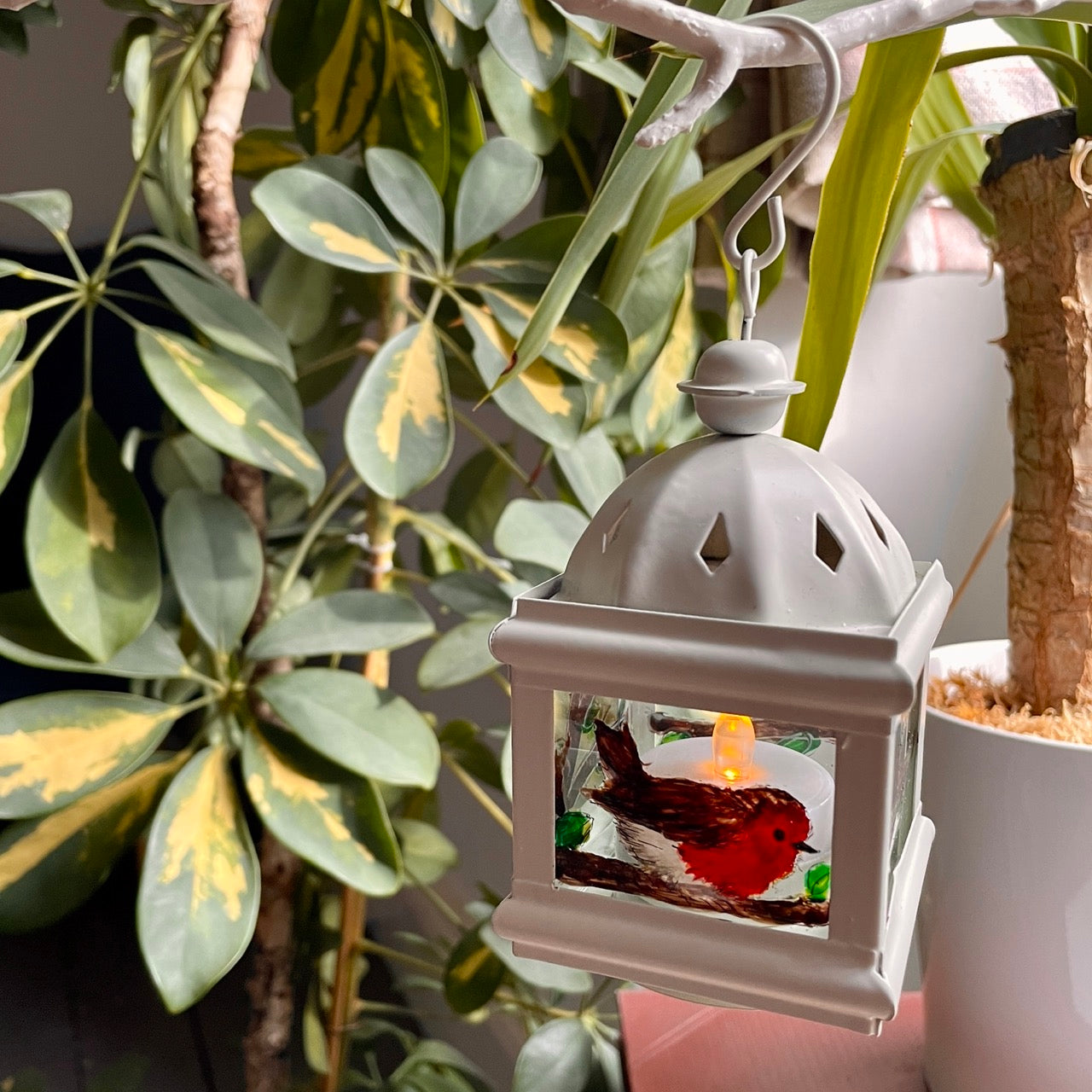 Robin~ One of a kind lantern