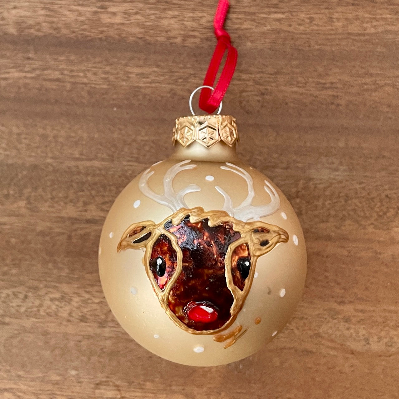 Rudolph~ Glass bauble