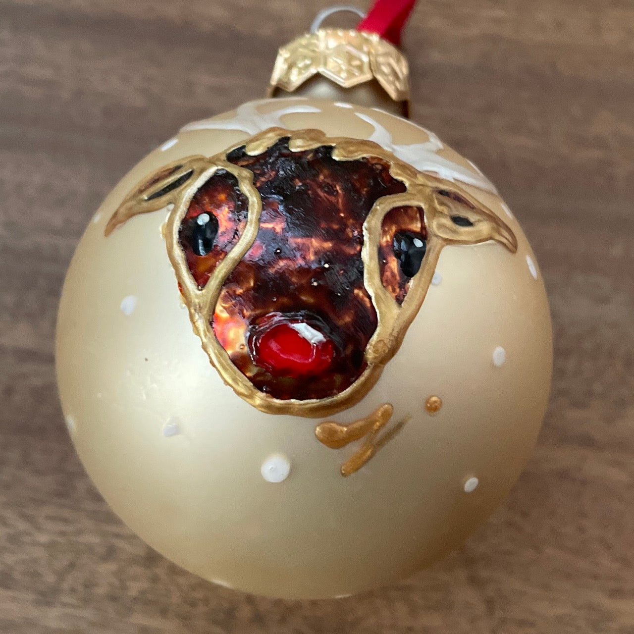 Rudolph~ Glass bauble