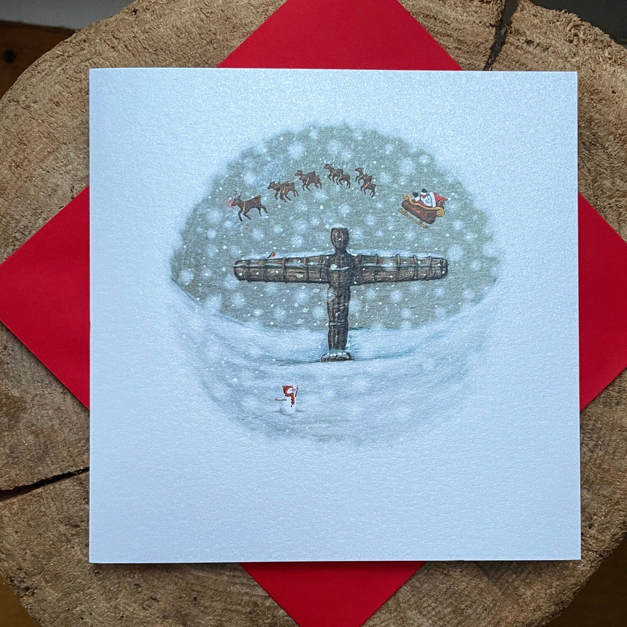 Card~Santa and the Angel