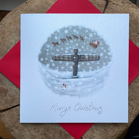 Card~Santa and the Angel