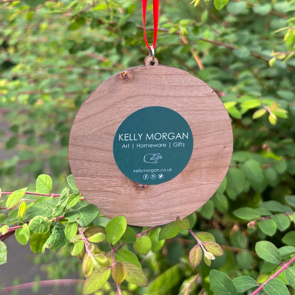 Santa & The Angel of the North Wooden Decoration